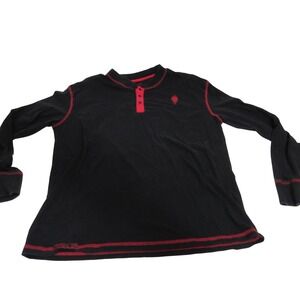 Blizzard Jinx World of Warcraft Horde Henley Shirt Mens 2XL Black Red Long Sleev